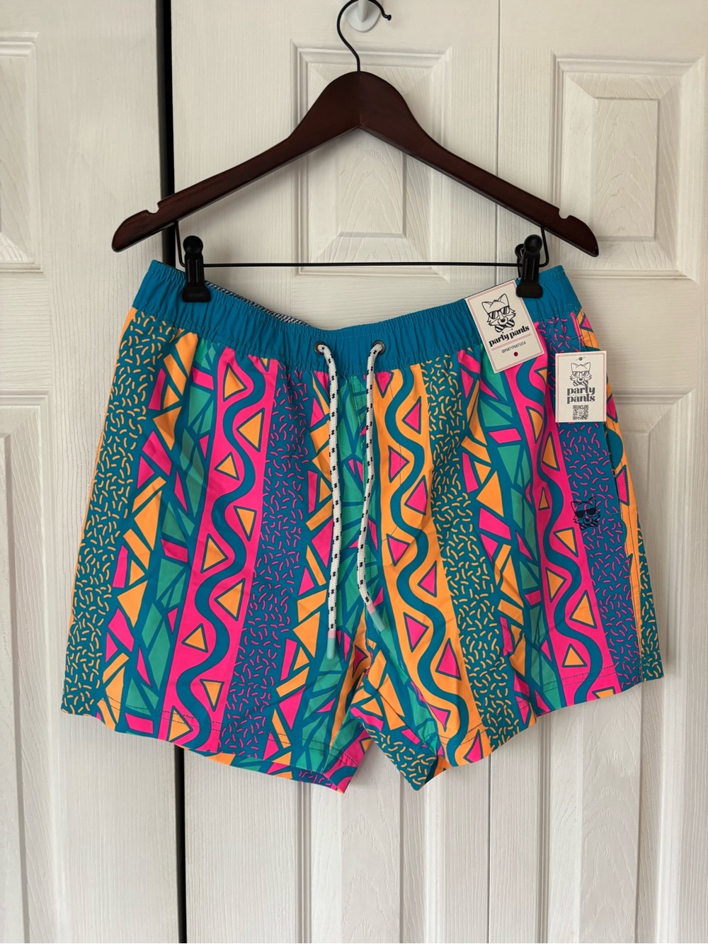 Party Pants Men’s "Maui Wowie" 90’s Inspired Board Shorts Size Large Brand New